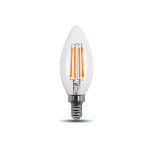 ORTECH E12 FIL4WDWW, E12 LED Filament, 4W, 120VAC, 400LM, 3000K Warm White, 360° Beam Angle, Dimmable, 25 Packs