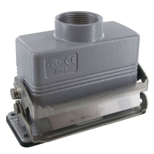 Techspan E16TEPM32S, E Series Multipole Connectors Complete Kit, 16 Poles+Ground, 16A/600V, Screw Termination, 1 Lever Locking, V-Type Closing, Panel Mounting, Top Entry, M32 Port Thread, Metal