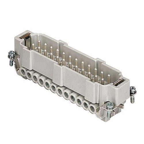 Techspan E24PS, E Series Multipole Connector, Screw Termination, Male Insert, 24 Poles+Ground, 16A/600V, J Size Enclosure, Straight Mounting
