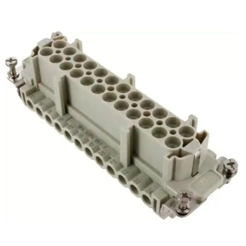 Techspan E24RS, E Series Multipole Connector, Screw Termination, Female Insert, 24 Poles+Ground, 16A/600V, J Size Enclosure, Straight Mounting