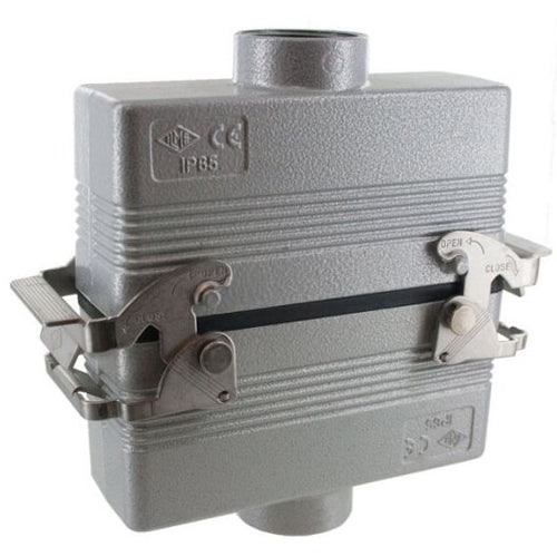 Techspan E24TECC32D, E Series Multipole Connectors Complete Kit, 24 Poles+Ground, 16A/600V, Screw Termination, 2 Levers Locking, V-Type Closing, Coupler Mounting, Top Entry, M32 Port Thread, Metal