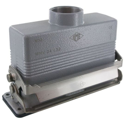 Techspan E24TEPM32S, E Series Multipole Connectors Complete Kit, 24 Poles+Ground, 16A/600V, Screw Termination, 1 Lever Locking, V-Type Closing, Panel Mounting, Top Entry, M32 Port Thread, Metal