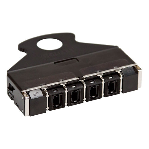 Leviton E2XHD-4MP, e2XHD Quickport Pass-Through Cassette, 4-Port MPO, Key-Up/Key-Down, Black