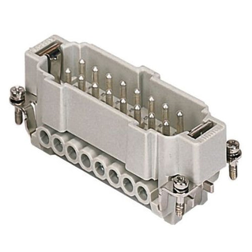Techspan E32PS, E Series Multipole Connector, Screw Termination, Male Insert, 32 Poles+Ground, 16A/600V, I Size Enclosure, Straight Mounting