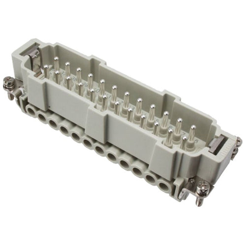 Techspan E48PS, E Series Multipole Connector, Screw Termination, Male Insert, 48 Poles+Ground, 16A/600V, K Size Enclosure, Straight Mounting