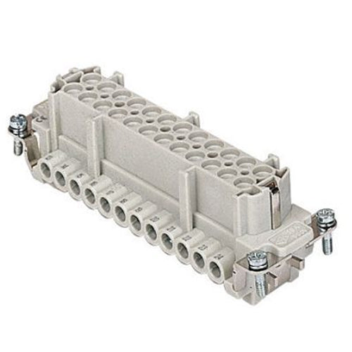 Techspan E48RS, E Series Multipole Connector, Screw Termination, Female Insert, 48 Poles+Ground, 16A/600V, K Size Enclosure, Straight Mounting