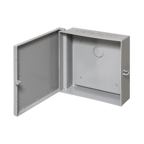 Arlington EB1111BP, 11" x 11" x 3.5" Heavy-Duty Non-Metallic Enclosure Box with Back Plate, Gray