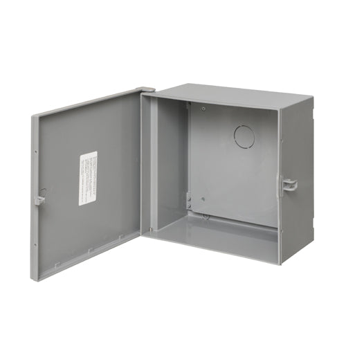 Arlington EB12126BP, 12" x 12" x 6" Heavy-Duty Non-Metallic Enclosure Box with Back Plate, Gray