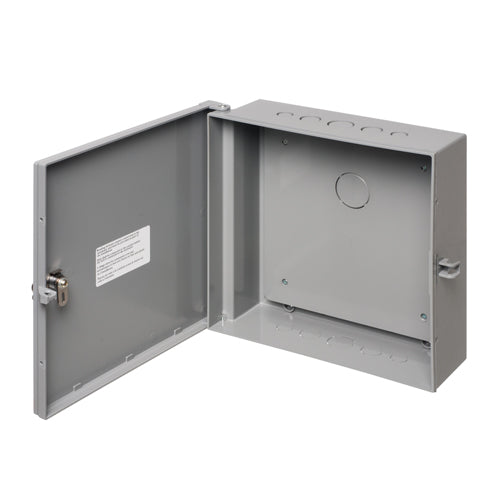 Arlington EB1212BP, 12" x 12" x 4" Heavy-Duty Non-Metallic Enclosure Box with Removable Back Plate, Gray