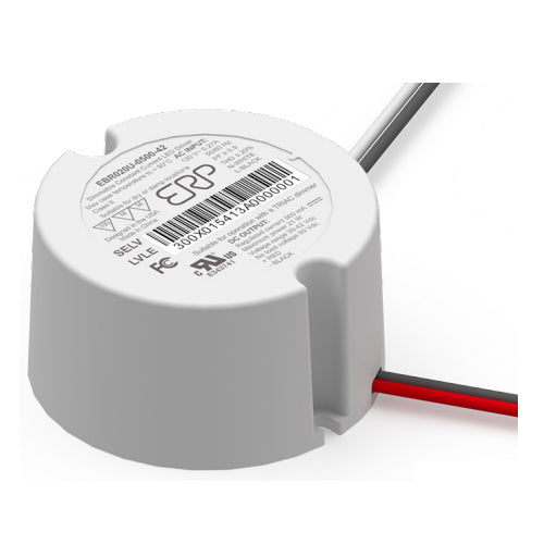 ERP Power EBR015U-0300-42, Constant Current LED Driver, Output 12.6W 300mA 30-42Vdc, Deep Triac/ELV Dimming (1-100%), Input 120Vac