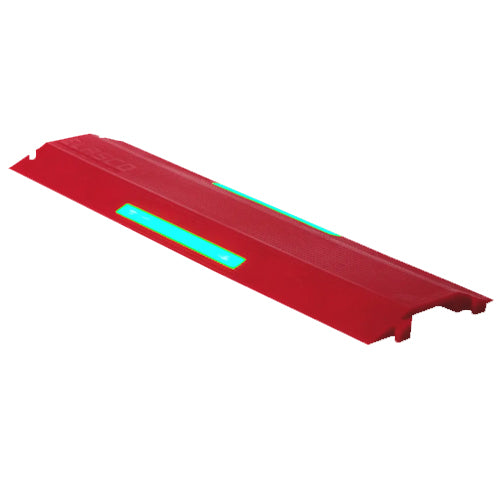 Rack-A-Tiers ED1010-R-GLOW, Cable Protector, Drop Over, 4x1 Channel 36", Red Glow in the Dark