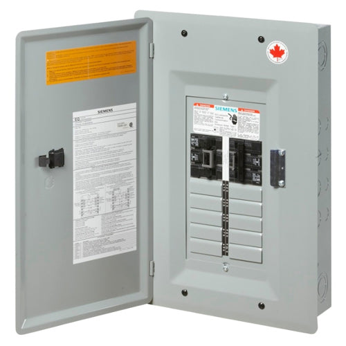 Siemens EQG1080D, EQG Series Generator Panel with Door, 10 Circuits, 80A, 1 Phase, 3-Wire, 120/240V, 3 Poles, Type 1, Aluminium, Grey