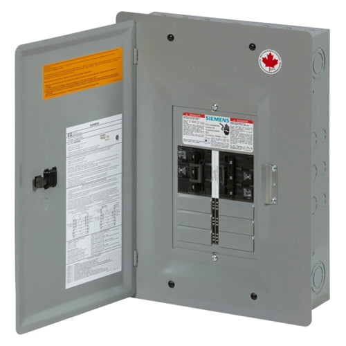 Siemens EQG680D, EQG Series Generator Panel with Door, 6 Circuits, 80A, 1 Phase, 3-Wire, 120/240V, 3 Poles, Type 1, Aluminium, Grey