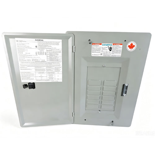 Siemens EQL12125DC, EQL Series Main Lug Load Center with Door, 12 Circuits, 125A, 1 Phase 3-Wire, 120/240V, Type 1, Copper, Grey