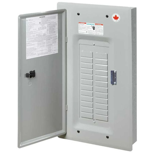 Siemens EQL24125DC, EQL Series Main Lug Load Center with Door, 24 Circuits, 125A, 1 Phase 3-Wire, 120/240V, Type 1, Copper, Grey