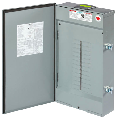 Siemens EQL24125DCR, EQL Series Main Lug Load Center with Door, 24 Circuits, 125A, 1 Phase 3-Wire, 120/240V, Type 3R, Copper, Grey