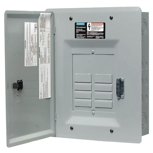 Siemens EQL8100D, EQL Series Main Lug Load Center with Door, 8 Circuits, 100A, 1 Phase 3-Wire, 120/240V, Type 1, Aluminium, Grey