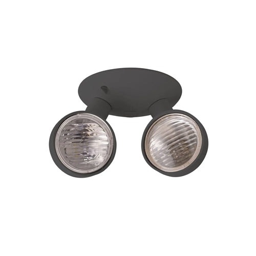Etlin-Daniels ER210DBL-U24D-2, LED Dual Remote Heads Emergency Light, Thermoplastic Adjustable 2 X 1W Heads, 6V–24VDC, Black