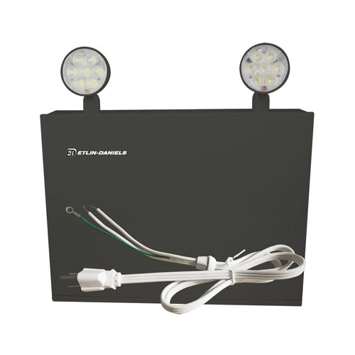 Etlin-Daniels ER3320D-BLM-A13CP-U24-BB-10RC, LED Steel Emergency Light Battery with 2 X 5W Thermoplastic Adjustable Heads, Up To 320W of Remote Heads at 24VDC, 120/347V, Remote Capable, Black