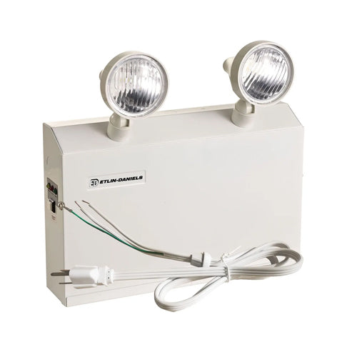 Etlin-Daniels ER370D-WHM-A13CP-BB-4RC, LED Steel Emergency Light Battery with 2 X 2W Thermoplastic Adjustable Heads, Up To 72W of Remote Heads at 12VDC, 120/347V, Remote Capable, White