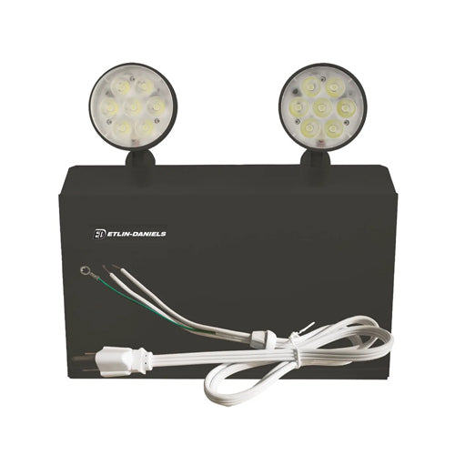 Etlin-Daniels ER372D-BLM-A13CP-BB-14RC, LED Steel Emergency Light Battery with 2 X 7W Thermoplastic Adjustable Heads, Up To 72W of Remote Heads at 12VDC, 120/347V, Remote Capable, Black