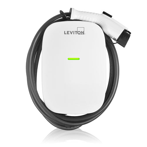 Leviton EV480, EV Series Standard Level 2 Electric Vehicle Charging Station, 48 Amp, 11.6kW Output, 60A Breaker, Includes Mounting Bracket and Pre-Attached Input Cable, Hardwired Only