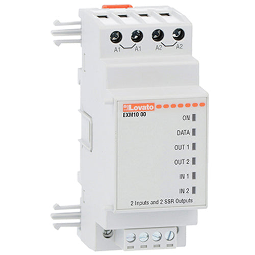 Lovato EXM1000, Expansion Module EXM Series for Modular Products, 2 Digital Inputs and 2 Static Outputs, Opto-Isolated