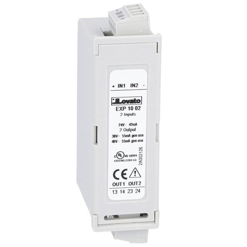 Lovato EXP1002, Expansion Module EXP Series for Flush-Mount Products, 2 Digital Inputs and 2 Static Outputs, Opto-Isolated