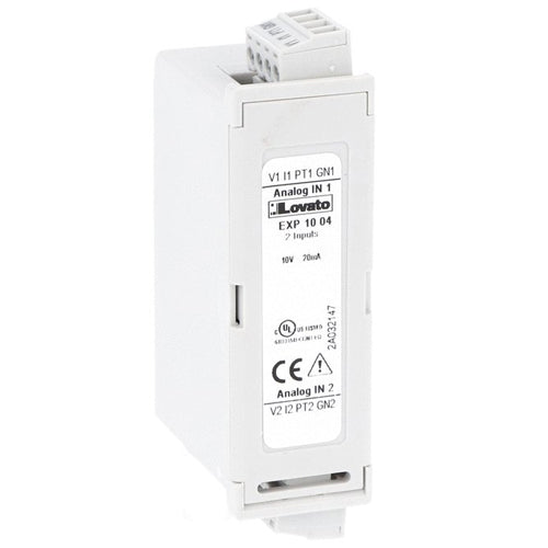 Lovato EXP1004, Expansion Module EXP Series for Flush-Mount Products, 2 Analog Inputs, Opto-Isolated 0/4-20mA, PT100, 0-10V or 0...±5V