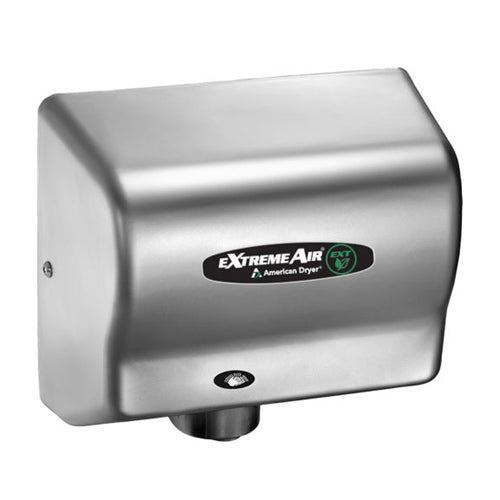 World Dryer EXT7-SS, eXtremeAir EXT Series High-Speed Compact Hand Dryer, 120-240V, Automatic Operation, Surface Mounted, Stainless Steel, Brushed