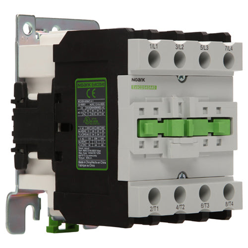 Noark Ex9CDS50A30E7C, Electric Ex9C Series, Standard IEC Contactor, Non-Reversing, 50A, Screw Terminals, 3-Pole, 48Vac Coil Voltage, 50/60 Hz, 3NO+1NO+1NC Auxiliary Contact