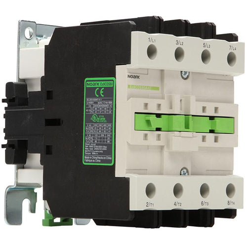 Noark Ex9CDS80A22B7, Ex9CD Series, Standard IEC Contactor, Non-Reversing, 80A, Screw Terminals, 4-Poles (4P; 2NO+2NC), 24Vac Coil Voltage, 50/60 Hz