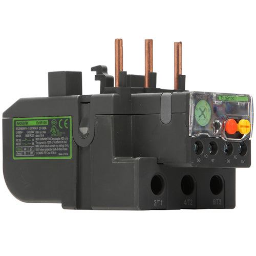 Noark Ex9R100B50A, Ex9R Series, Thermal Overload Relay, Frame Amperage 100A, Trip Class 10, Current Range 37~50A, Use with Ex9C40-100 Contactors
