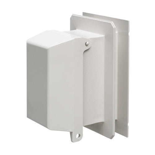 Arlington F8091VGC, Vertical One-piece Outlet Box for Siding with White Extra-Duty Weatherproof Cover, White Body, With Grounding Clip