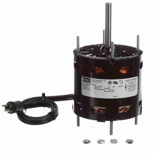 Fasco FA-D1103, 3.3'' OEM Replacement Motor, Shaded Pole, 1/20 HP, 208-230 Volts, 1/1500 Spd/RPM, 1.15 Amps, CCW Rotation, Sleeve Bearing, 5/16''x2-1/4'' Shaft