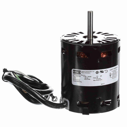 Fasco FA-D1107, 3.3'' OEM Replacement Motor, Shaded Pole, 1/10 HP, 115 Volts, 1/1550 Spd/RPM, 3.2 Amps, CCW Rotation, Ball Bearing, 5/16''x1-3/8'' Shaft