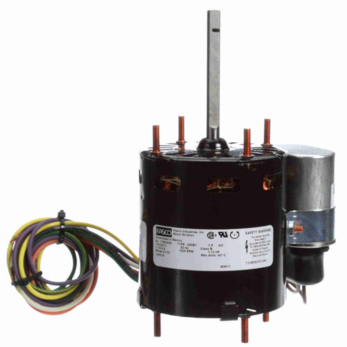 Fasco FA-D1127, 3.3'' General Purpose Motor, PSC Type, 1/12 HP, 115/230 Volt, 1/1550 Spd/RPM, 1.1/0.6 Amps, Reversible Rotation, Sleeve Bearing, 5/16''x3'' Shaft