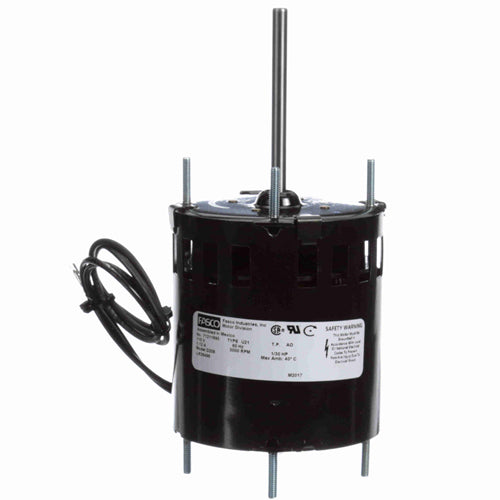 Fasco FA-D208, 3.3'' General Purpose Self-Cooled Motor, Sleeve Bearing, Open Air Over, Shaded Pole, 1/30 HP, 1/3000 Spd/RPM, 115 Volt, 1.1 Amps, CW Rotation, 1/4''x3'' Shaft