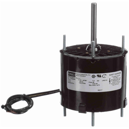 Fasco FA-D514, 3.3'' General Purpose Motor, Sleeve Bearing, Open Air Over, Shaded Pole, 1/30 HP, 115 Volt, 1/1500 Spd/RPM, 1.3 Amps, CW Rotation, 5/16''x2-1/4'' Shaft