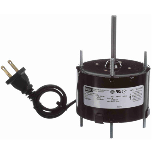 Fasco FA-D540, 3.3'' General Purpose Motor, Sleeve Bearing, Totally Enclosed, Shaded Pole, 1/100 HP, 115 Volt, 1/1500 Spd/RPM, 0.6 Amps, CW Rotation, 1/4''x2-1/4'' Shaft