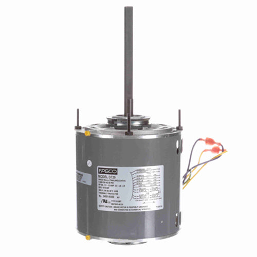 Fasco FA-D729, 5.6'' Direct Drive Blower Motor, Sleeve Bearing, PSC Type, 3/4-1/2-1/3 HP, 3 Speeds, 1075 RPM, 208-230 Volt, 5.4/3.8/2.9 Amps, Reversible Rotation, 1/2''x6'' Shaft