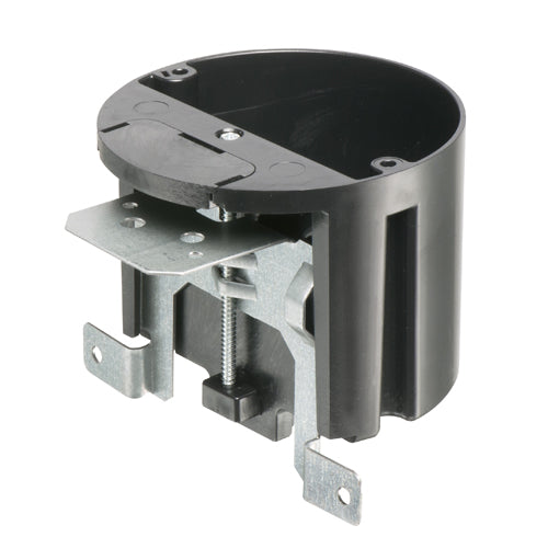 Arlington FA426GC, Adjustable Ceiling Box With Grounding Clip, Black