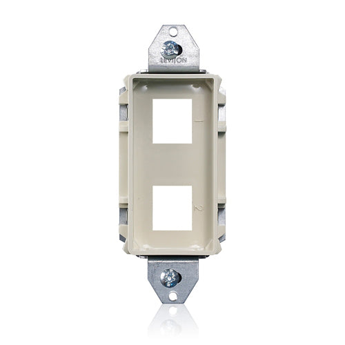 Leviton FB2DE-I, Recessed Decora 2-Port Low Voltage Insert For Use with FBC1F and FBC2F Floor Box Cover Plates, Ivory