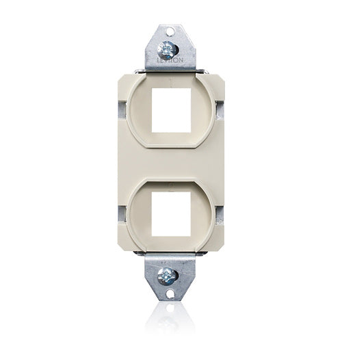 Leviton FB2DU-I, Recessed Duplex 2-Port Low Voltage Insert For Use with FBC1X Floor Box Cover Plate, Ivory