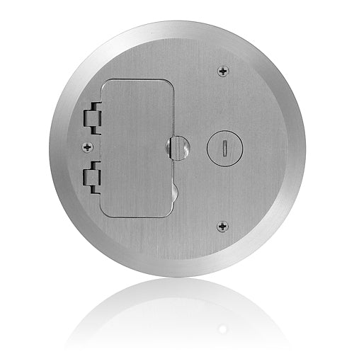 Leviton FBC1F-N, Cover Plate for FBBOX-GY and FBLEV-GY Concrete Floor Box System, 1 Decora Flip Lid & 1 Data Cap, Nickel