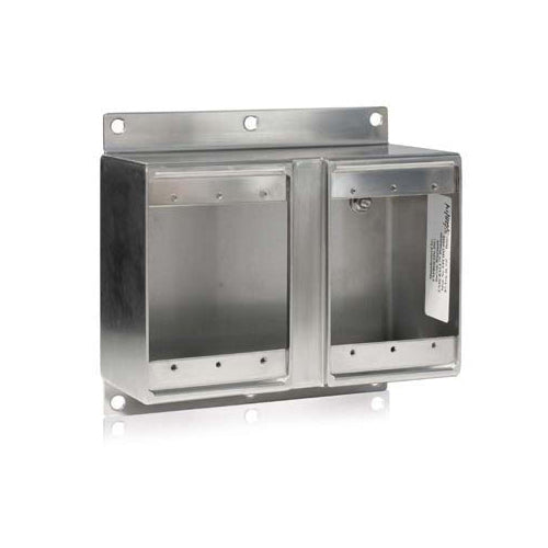 Leviton FDSS2, Wetguard Watertight Two-Gang Stainless Steel FD Box, 87.3 Cubic Inch Capacity