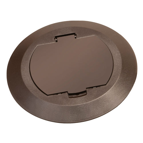 Arlington FLBC4520BR, 6" Round Non-Metallic Cover Kit With Flip Lid For New Concrete, 1-Gang, Brown