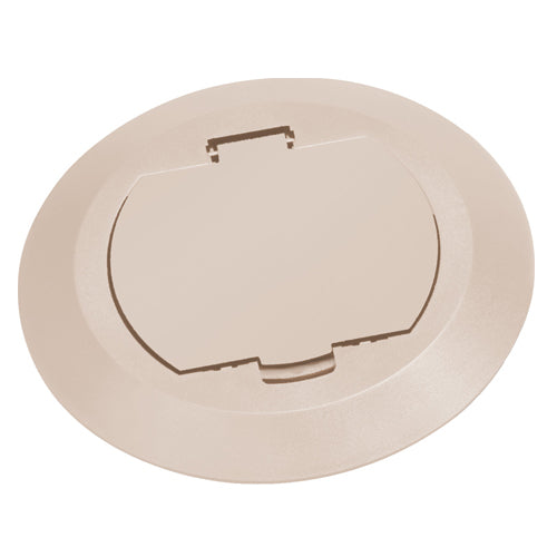 Arlington FLBC4520LA, 6" Round Non-Metallic Cover Kit With Flip Lid For New Concrete, 1-Gang, Light Almond