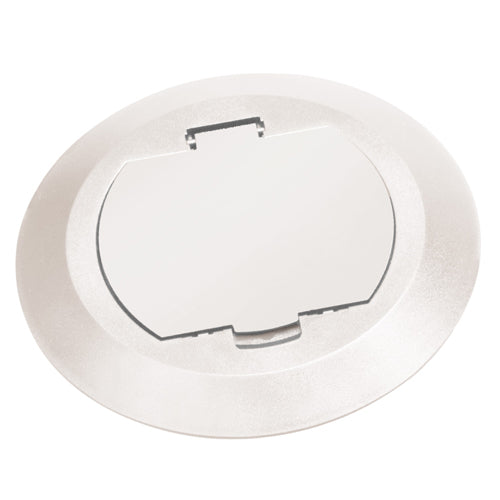 Arlington FLBC4520W, 6" Round Non-Metallic Cover Kit With Flip Lid For New Concrete, 1-Gang, White