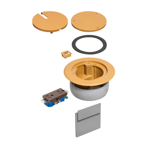 Arlington FLBC4560DCA, 1-Gang IN BOX Cover Kits with Low Voltage Divider, Caramel, Plastic